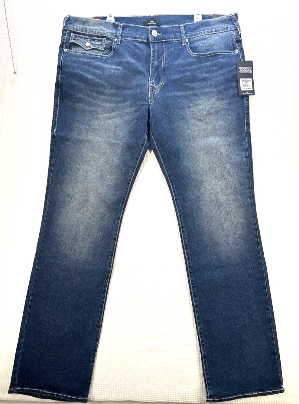 True Religion Ricky SN Flap Straight Mens 40 Dark Humid Wash NWT $159